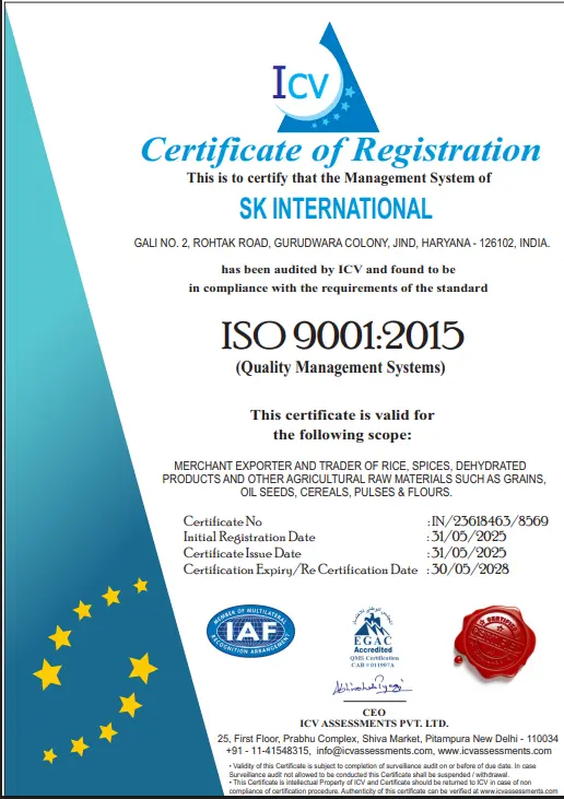 ISO Certificate - SK International